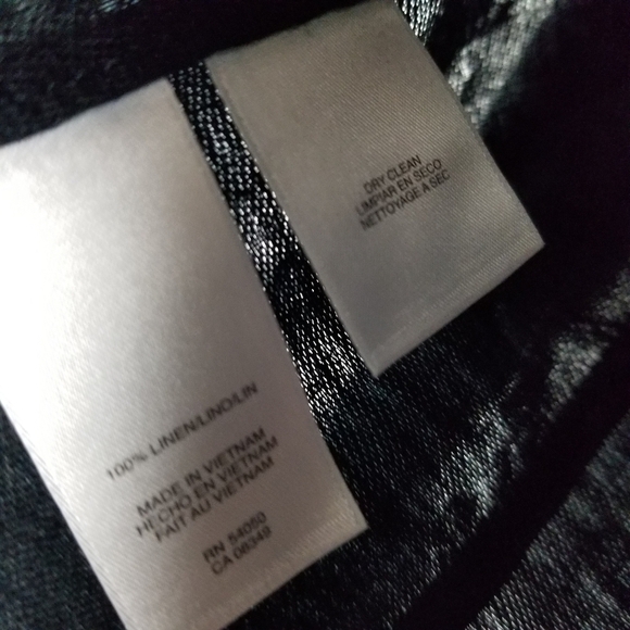 Jones NY Womens 100% Linen Blazer Jacket Size 6 Black Button Breathable Neutral - Picture 3 of 9